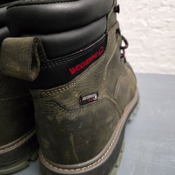 Wolverine W231099 Men 13 Work Boots Brown Leather Lace Up Non-Safety Toe Logging